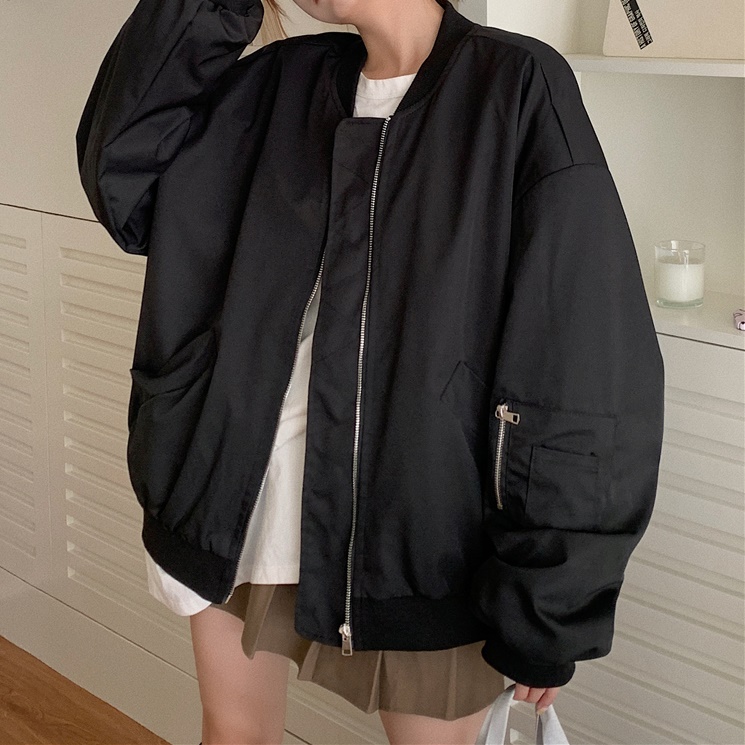 데일리언니 루즈핏 캐주얼 집업 야구점퍼 자켓 캐주얼 캐쥬얼 편한옷 데일리 일상룩 나들이 데이트
